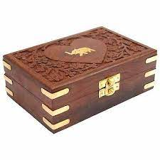 Boîte à bijoux et lunettes en bois de qualité supérieure, luxueuse, artisanale, avec travail en laiton, taille et forme personnalisables, couleur bois naturel, pour bagues - Product Image 3