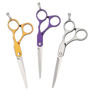 Ciseaux de coiffure professionnels 2 pièces JP, droitiers, à manche décalé, en alliage d'aluminium doré, acier inoxydable tranchant - Product Image 4