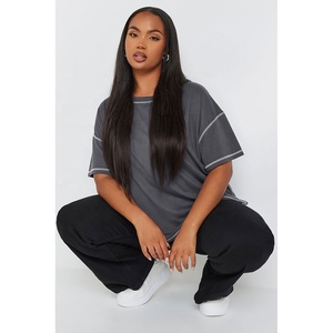 Camiseta Casual de Cuello Redondo para Mujer, Manga Corta, Tela Suave, Corte Holgado, Uso Diario, Fabricante de Ropa Personalizada al por Mayor - Product Image 2
