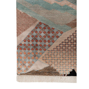 Manchaha Gold Hand Knotted Wool Bamboo Silk Rug 10mm Thick Rectangle Abstract Pattern for Home Hallway for Home Floor Les-2849 - Product Image 4