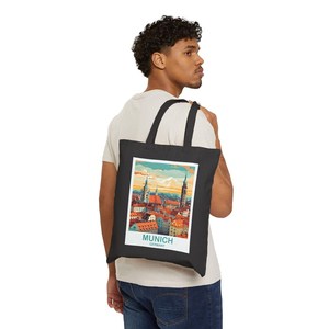 For Munich Germany Travel <b>Canvas</b> <b>Tote</b> Bag Vintage Style Memory Gift Present T2EU_GEMU1 - Product Image 5