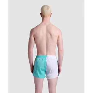 Short de bain décontracté pour homme, bicolore blanc et vert menthe, à taille élastiquée, séchage rapide, longueur courte - Product Image 4