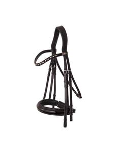 Brida para Caballo 100% Cuero Genuino con Cristales, Diamantes y Pedrería, Acolchado Cómodo, Diseño Clásico, Incluye Pechera - Product Image 3