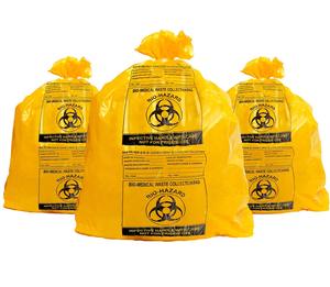 Sac de déchets infectieux médicaux Déchets dangereux Jaune 32-45 gallons ou 120-170 litres Sac en plastique pour les ordures Biohazard - Product Image 2