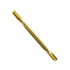 Pousse-cuticules professionnel de qualité supérieure en acier inoxydable à double extrémité, outil de manucure pour le soin et l'entretien des ongles avec côté doré - Product Image 2