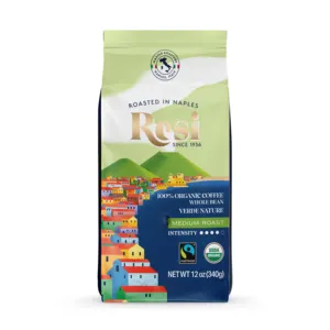 Hete Verkoop 340gr Biologische Hele Bonen Koffie 50% Arabica 50% Robusta Blend Hooggebraden Koffie Voor Hotels