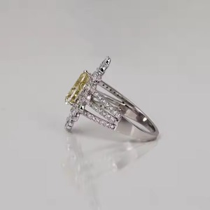 Green Round Cut Lab Grown Diamond Bypass Engagement Ring With Tiny Round Lab Created Diamond Ring Solid Gold Diamond Ring - Product Image 3