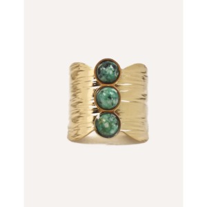 Anello moda YHL R05 in acciaio inox con pietra naturale madreperla Color G madreperla - Product Image 1