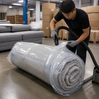 Canapé sectionnel compressé sous vide, revêtu de tissu, gain de place, avec chaise longue, 269 x 175 x 59 cm, pour salon