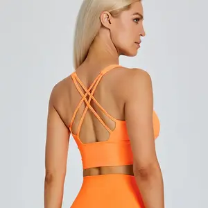 Vêtements de sport sans couture de haute qualité femmes avec logo personnalisé soutien-gorge de sport grande taille dos nu ensembles de yoga respirant spandex course à pied - Product Image 2