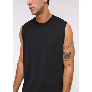 Débardeur côtelé sans manches pour homme avec logo personnalisé, idéal pour le fitness, la course et le sport - Product Image 4