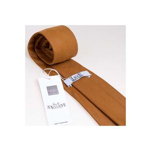 Corbata y pajarita italianos sencillos color canela para hombre - Product Image 3