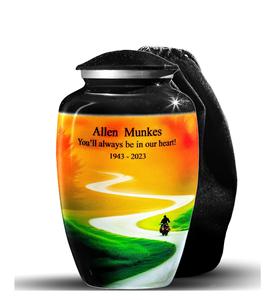 Urna de cremación de motocicleta personalizada negra, urnas estándar para recuerdo de cenizas para cenizas, tamaño personalizado para mujer adulta - Product Image 4