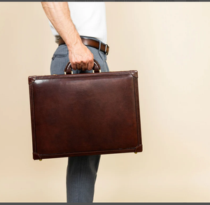 Brown <b>Leather</b> Attache Case, Hard-sided <b>Briefcase</b>, Attache <b>Briefcase</b> for Men Gifts for Him <b>Leather</b> <b>Briefcase</b> Man - Product Image 1