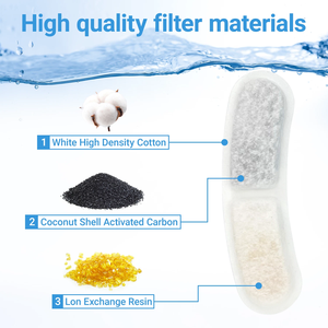 Cobectal WF300 Lot de 8 cartouches filtrantes écologiques pour fontaine à eau pour chats et chiens, système à trois filtres pour fontaine à eau pour animaux de compagnie de 3,2 L - Product Image 2
