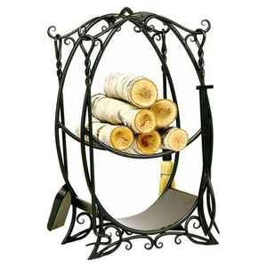 Household Item Fireplace Tool Set of 4 Piece With Integrated <b>Log</b> Racks Includes 4 Tools Poker Shovel Brush for Indoor & Outdoor - Product Image 6