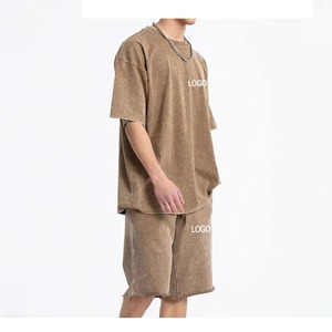 Tenue décontractée de rue d'été pour hommes ensemble de deux pièces en gros avec short imprimé et t-shirts séchage rapide et respirant - Product Image 4