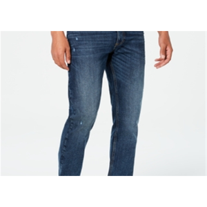 Jeans American Rag Tyler a Gamba Dritta da Uomo, Taglia 31x32, in Denim Riciclato Repreve Blu Vintage, Stile Hip Hop con Patchwork Lavorato a Maglia per l'Inverno - Product Image 5