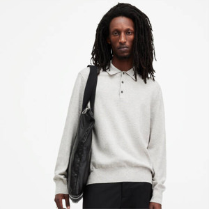 Patrón personalizado para hombre Diseño sólido Manga larga para camisetas de polo Estilo de cuello vuelto que absorbe la humedad a rayas lisas-Sólido - Product Image 4