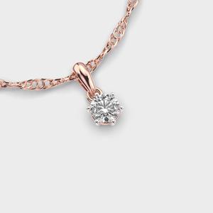 จี้ทรงกลมแบบโซลิแทร์ 14K สีเหลือง/ขาวและโรสโกลด์ - Product Image 6