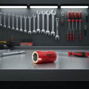 Llave de vaso hexagonal corta de 6 puntas Hazet, métrica, de 3/8'' con perfil de tracción y aislamiento protector de 1000V - Product Image 3