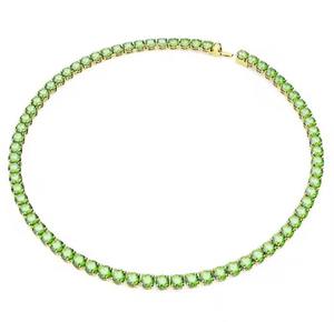 Collar DE TENIS verde de longitud media asequible, cristales redondos, acabado dorado, joyería a granel, proveedor B2B, regalo para mujer - Product Image 5