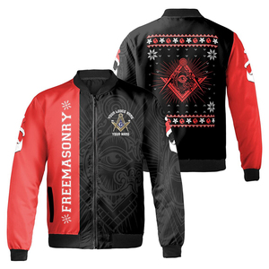 Chaqueta de bombardero personalizada de Feliz Navidad Mason es hora de celebrar, chaquetas de manga larga 2025 hechas a medida de alta calidad - Product Image 1