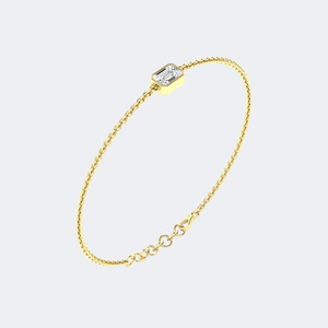 Pulsera de Diamantes con Corte Esmeralda de 0.70CTW, Engaste de Bisel, Diamante de Laboratorio de Lujo, VVS VS, Oro Blanco, Oro Rosa, Regalo de Aniversario - Product Image 6