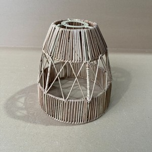 Natural hand woven <b>wicker</b> rattan lamp shades custom design pendant <b>lampshade</b> lamps cover wholesale - Product Image 5