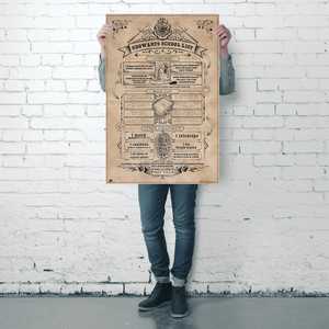 โปสเตอร์ตกแต่งผนังโรงเรียนฮอกวอตส์ แฮร์รี่ พอตเตอร์ พร้อมกฎระเบียบประจำบ้านและรายชื่อ - Product Image 1