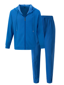 2025 nuevo otoño patrón sólido algodón orgánico Sudadera con capucha chándal transpirable Jogging sudadera y pantalón de chándal para la temporada - Product Image 3