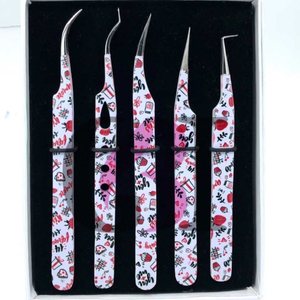 Pro droite revêtement de papier Isolation pointe en argent 90 degrés Extension de cils pince à épiler Double incurvé outils de beauté en acier inoxydable - Product Image 1