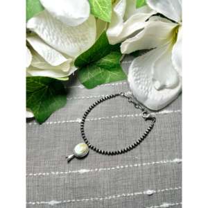 Pulsera de Cuentas Vintage George Rios, Variscita Palomino y Plata de Ley, Estilo Vintage Elegante - Product Image 3