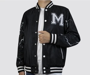 Custom Embroidery Vintage Leather Varsity <b>Jacket</b> Windproof <b>Waterproof</b> Hip Sports Streetwear Stand Collar Oversize Baseball Style - Product Image 4