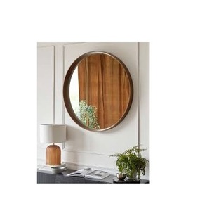 Miroir mural mural de forme carrée Miroir rustique classique décoratif en bois naturel - Product Image 3