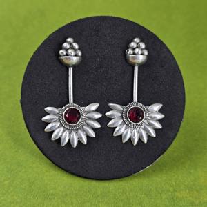 Pendientes de tuerca de latón oxidado con baño de plata antigua y engaste de bisel para mujer, joyería de moda para fiesta, regalo - Product Image 4