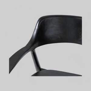 เก้าอี้ไม้สักสีดำสไตล์สแกนดิเนเวียนเก้าอี้รับประทานอาหารมีพนักพิงหลังทำจากไม้สำหรับบ้านโรงแรมในร่มห้องครัวอพาร์ทเมนต์ห้องอาหารสวน - Product Image 5