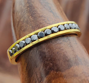 Anillo de Bodas de Oro Real de 10K 18K Certificado de Salida de fábrica, joyería de diamantes de moissanita de corte negro para mujer, aniversario de compromiso - Product Image 4