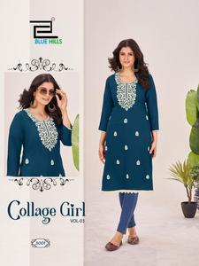 El rayón Kurti más demandado de Maruti Fashion con trabajo de bordado y corte lateral, ropa india y pakistaní - Product Image 2