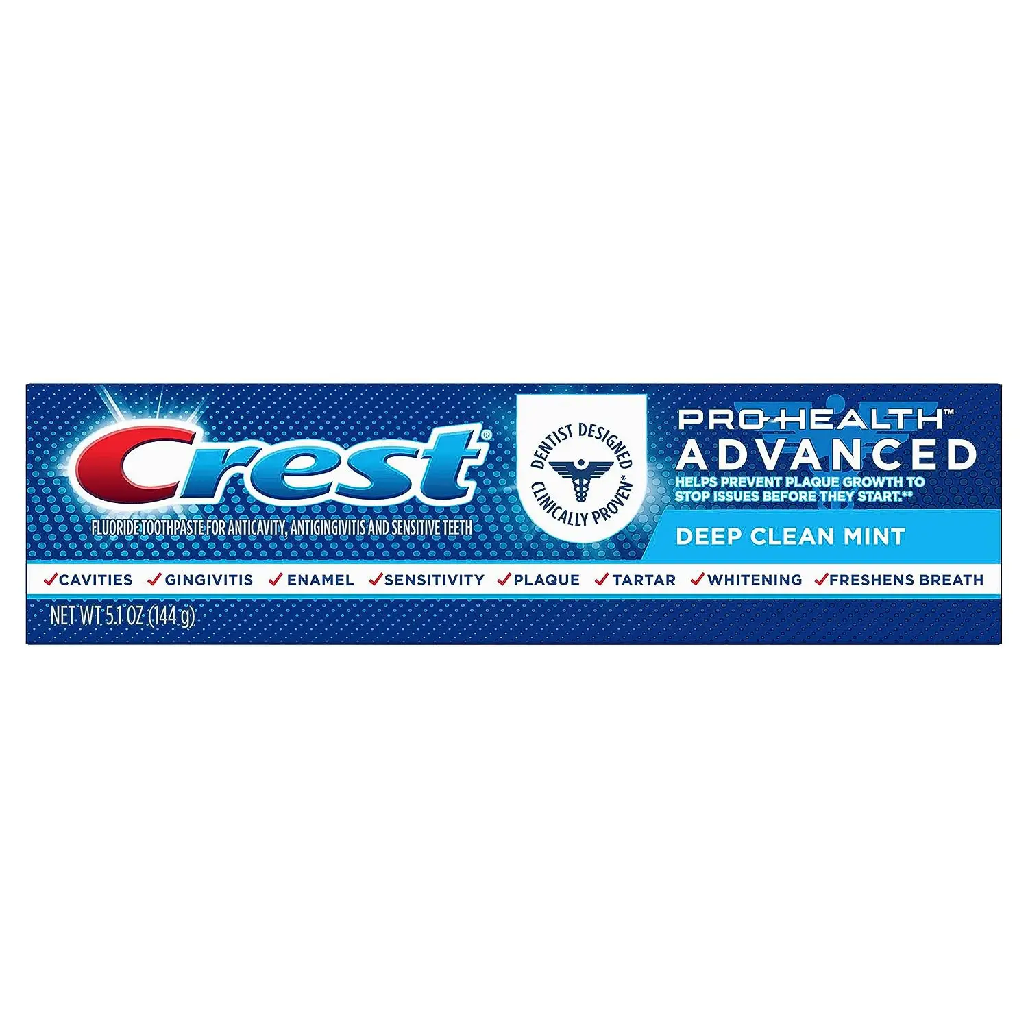 Creme dental Crest Pro-Health Advanced Active Strengthening-Excelência dental em cada aperto, 5,1 oz Tube