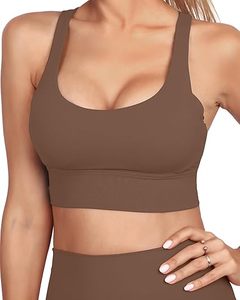 Soutien-gorge de sport pour femme, dernière conception, séchage rapide, respirant, confortable, maintien moyen, col en U, Spandex/Nylon, style épuré - Product Image 4