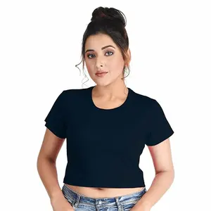 2024 donna abbigliamento traspirante di buona qualità per il Fitness personalizzato in cotone Crop Top T Shirt prodotto più popolare delle donne