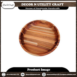 Vente au meilleur prix! Couverts en bois d'acacia naturel faits à la main pour le bureau à domicile Assiettes de plats de restaurant multi-usages écologiques - Product Image 5