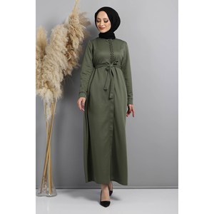 Manteaux, vestes et trench-coats modestes brodés à fermeture éclair Abaya - Product Image 4
