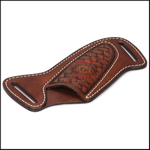 Venta al por mayor de fábrica ISONZ hecho a mano personalizado al aire libre plegable capa superior fija funda de piel de vaca cuchillo cubierta bolsa para cinturón - Product Image 2