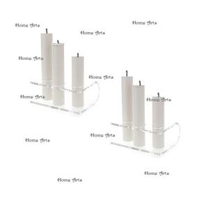 Greatest quality <b>clear</b> transparent <b>acrylic</b> candle holder set of 3 different size candle stand for diwali decoration - Product Image 6