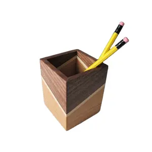 Porte-stylo en bois Design de luxe pour organisateur de bureau stockage de papeterie conteneur en bois à prix compétitif