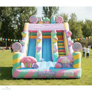 Tobogán Inflable Gigante con Temática de Dulces para Exteriores, Equipo de Entretenimiento - Product Image 1
