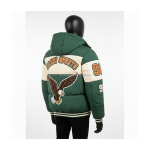 Chaqueta acolchada de invierno para hombre de alta calidad 320 GSM acolchado de poliéster suave elegante Panel de contraste abrigo cálido chaqueta acolchada para hombre - Product Image 4