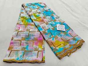 Tissu voile en coton peigné de haute qualité, respirant, broderie traditionnelle multicolore, thoub pour femmes, lafaya, thoub soudanais - Product Image 6